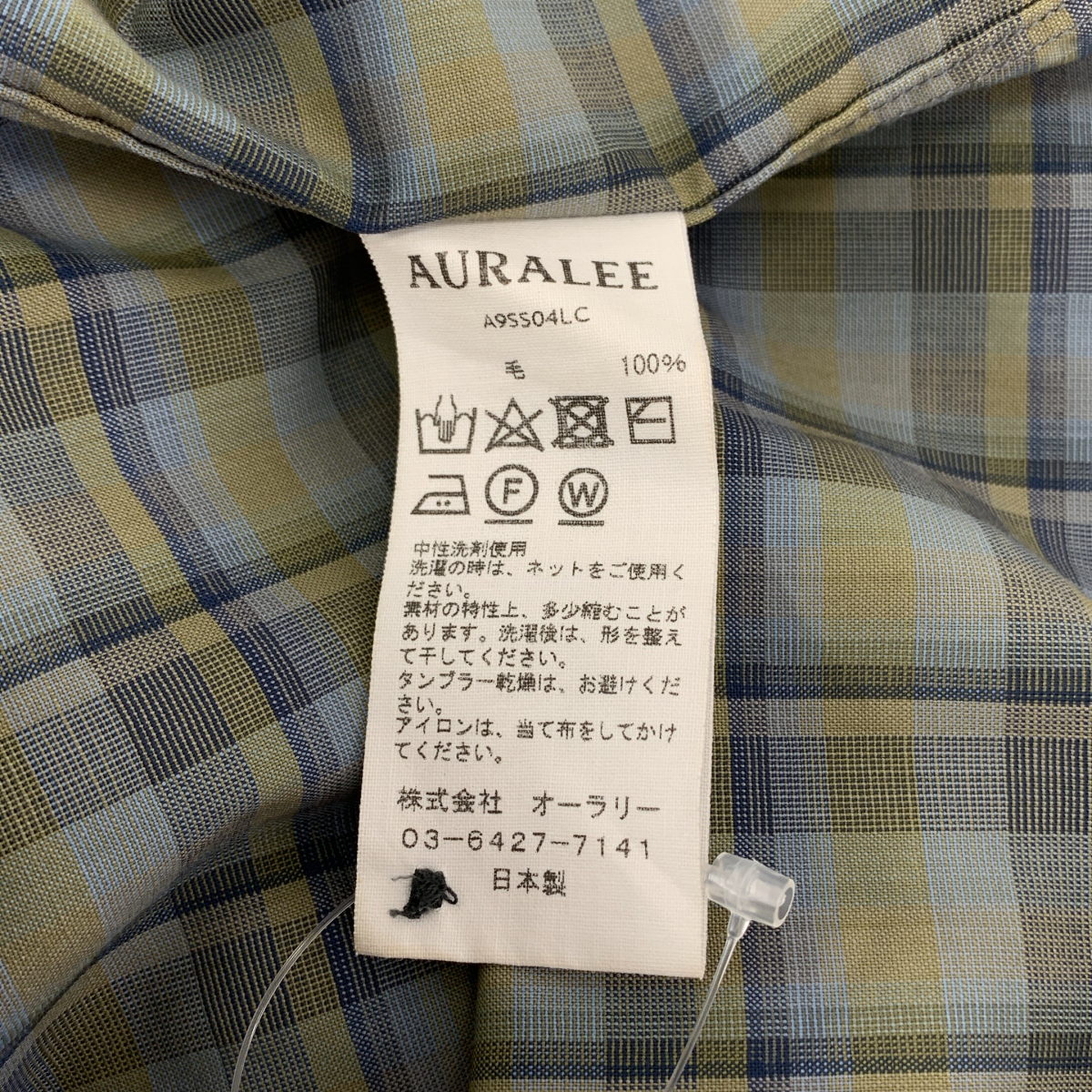 AURALEE / オーラリー SUPER LIGHT WOOL CHECK SLEEVELESS SHIRTS ノースリーブ チェック シャツ