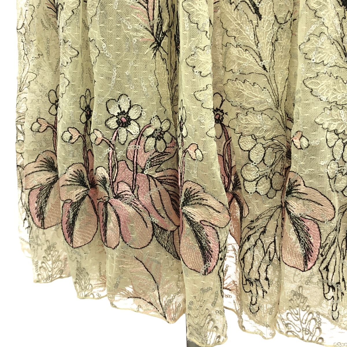 その他 チュール 刺しゅう マキシスカート