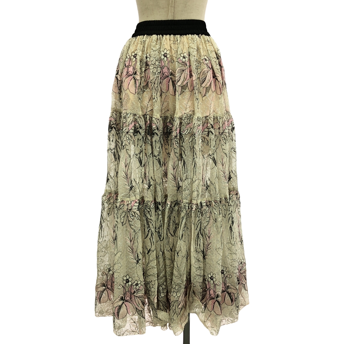 その他 チュール 刺しゅう マキシスカート