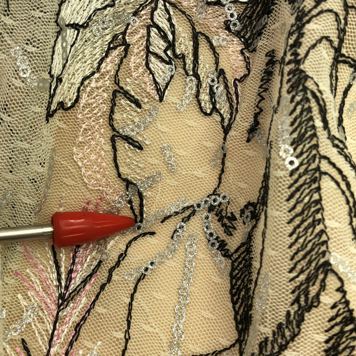 その他 チュール 刺しゅう マキシスカート