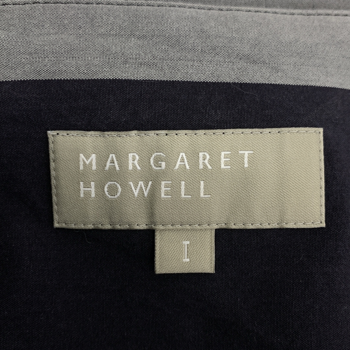 MARGARET HOWELL / マーガレットハウエル コットン ボーダー プルオーバー 半袖ブラウス