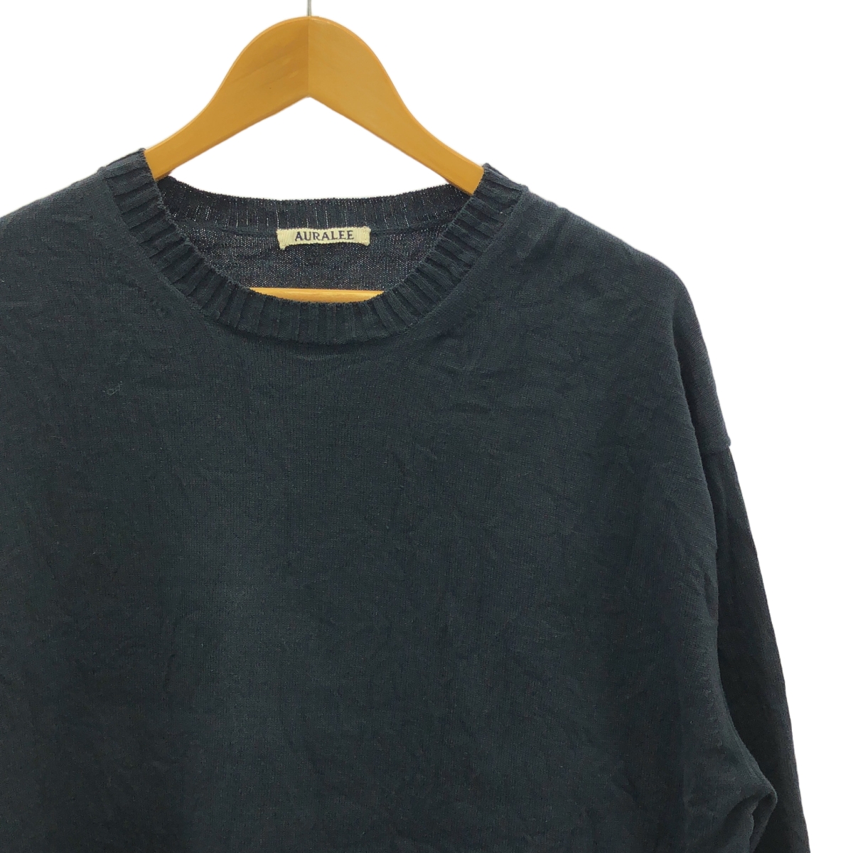 AURALEE / オーラリー WRINKLED DRY COTTON KNIT P/O シワ加工 コットン クルーネックニット