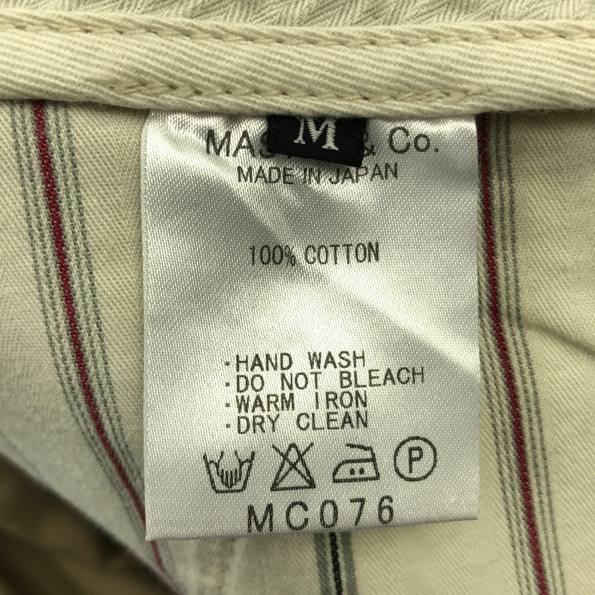 MASTER&CO / マスターアンドコー ベルト付き コットン チノ パンツ