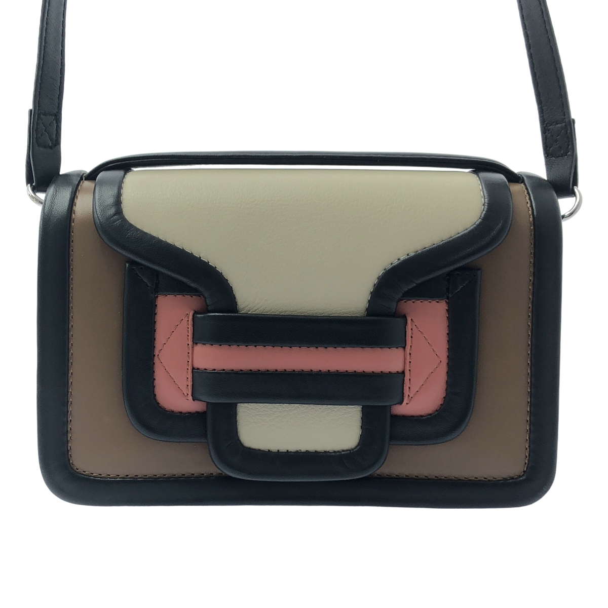 PIERRE HARDY / ピエールアルディ QV08 / アルファ 2way ショルダー付き レザー フラップ ハンドバッグ