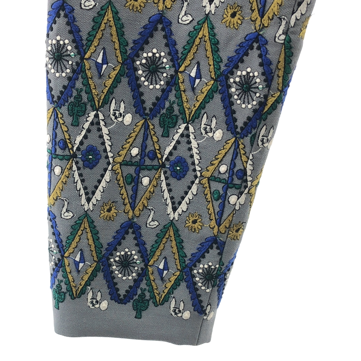 mina perhonen / ミナペルホネン forest diamond ウール エンブロイダリー テーパードパンツ