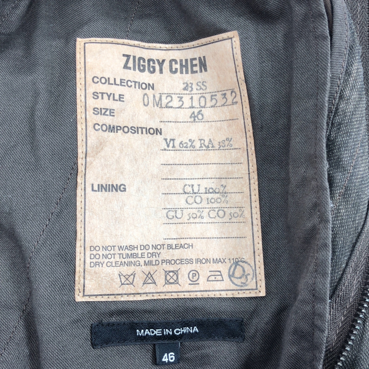 ziggy chen / ジギーチェン CLASSIC PLEATED WIDE TROUSERS / タック ワイド スラックス パンツ / 裏地付き