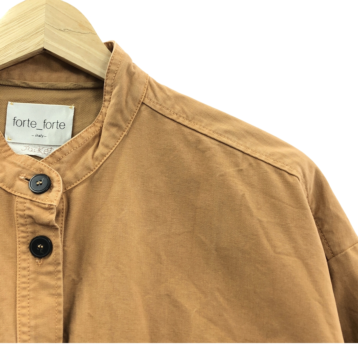 その他 コットン バンドカラー シャツ ジャケット