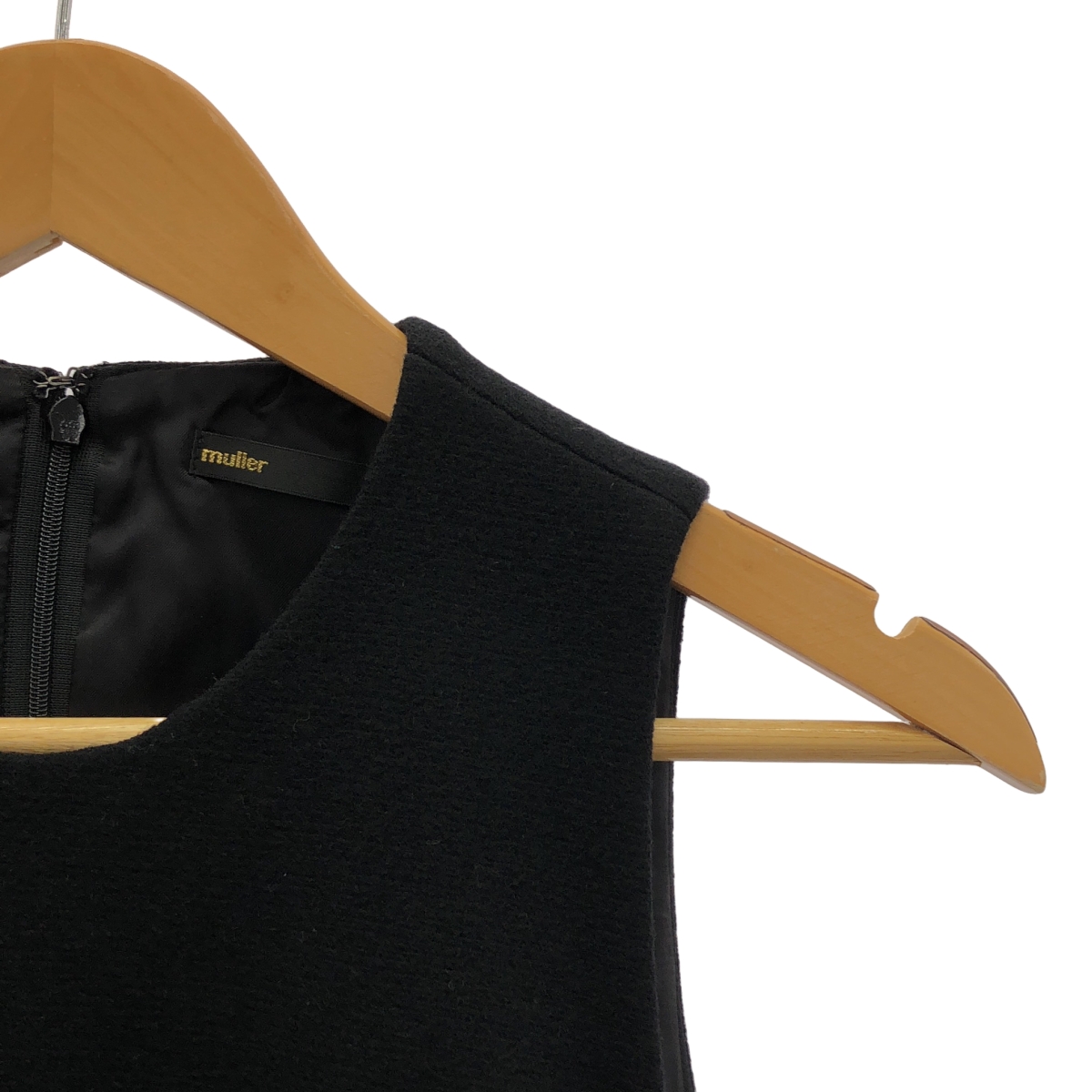 muller of yoshiokubo / ミュラーオブヨシオクボ ウール サイドボタン プリーツ ドレス ワンピース