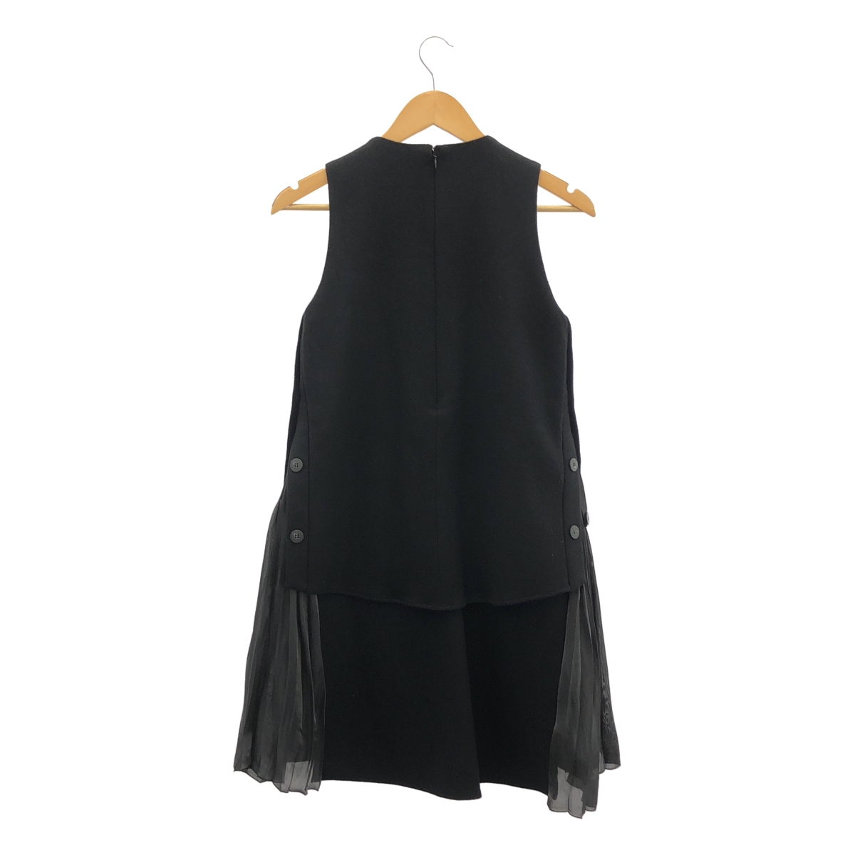 muller of yoshiokubo / ミュラーオブヨシオクボ ウール サイドボタン プリーツ ドレス ワンピース