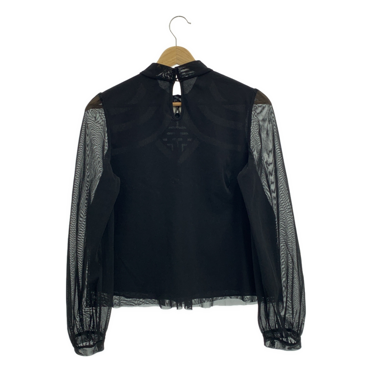 VIVIENNE TAM / ヴィヴィアンタム チュール スリーブ ハイネック カットソー ブラウス / 裏地付き