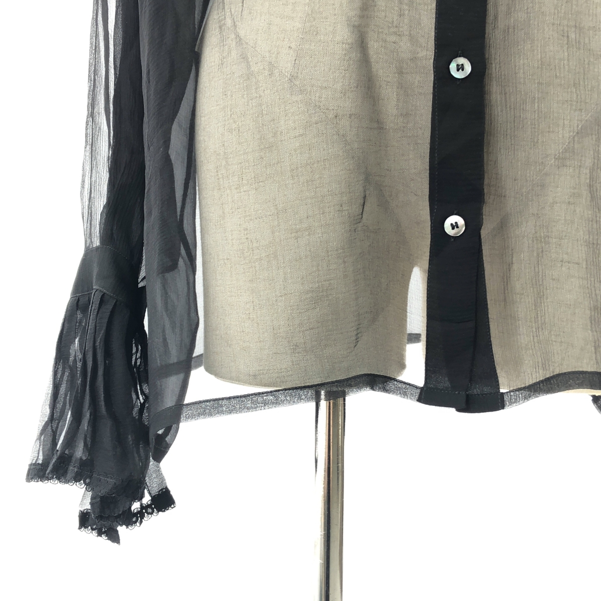 Maison Margiela / メゾンマルジェラ 白タグ シアー フリル ブラウス