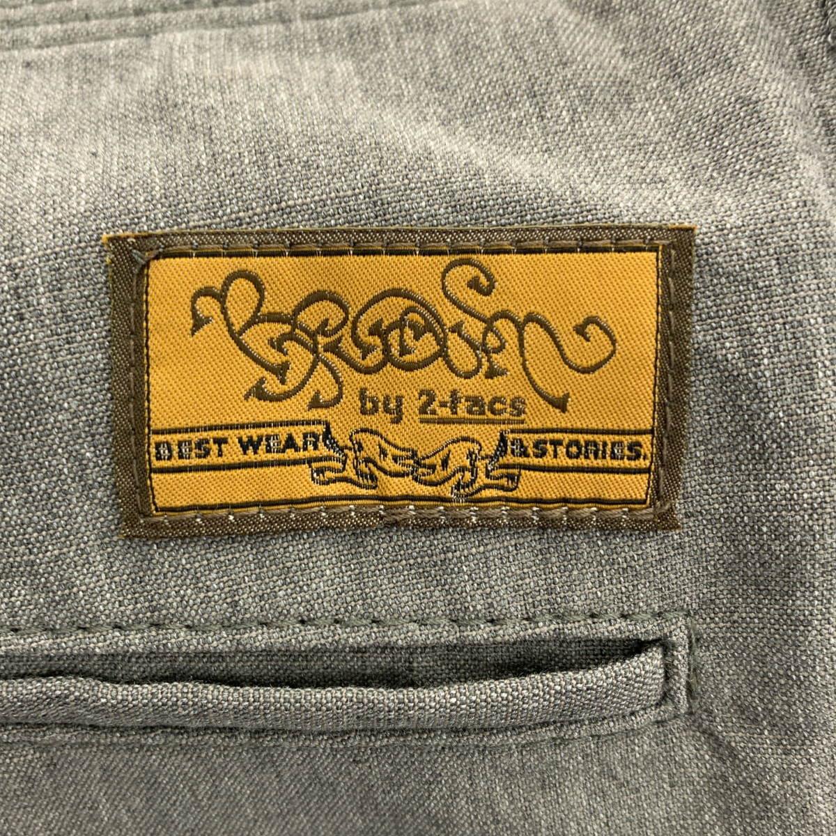 BROWN by 2-tacs / ブラウンバイツータックス TRNITY CHAMBRAY TAPERED ウール リネン混 シャンブレー テーパードパンツ