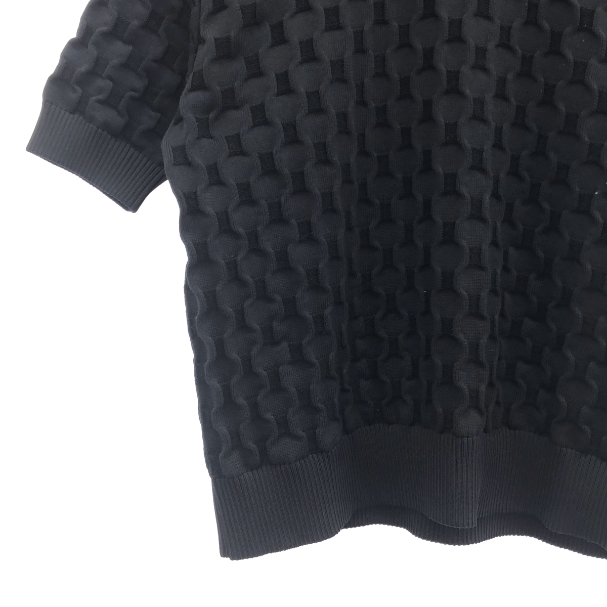 kolor / カラー エンボスチェック ニットポロシャツ