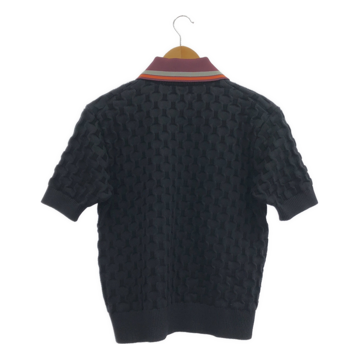 kolor / カラー エンボスチェック ニットポロシャツ