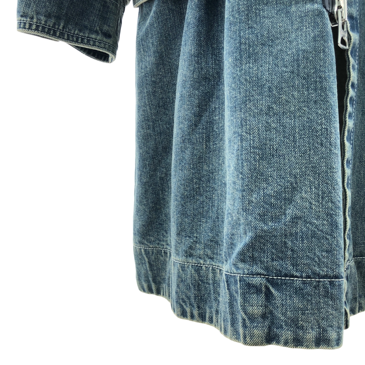 sacai / サカイ Denim Layerd Boa Jacket / デニム ドッキング ボアカラー オーバーコート