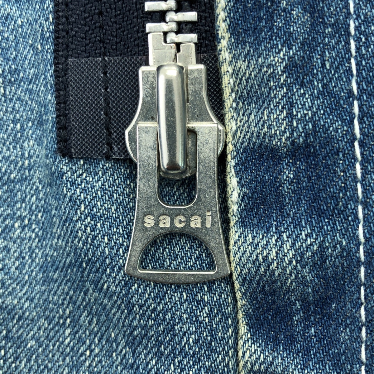 sacai / サカイ Denim Layerd Boa Jacket / デニム ドッキング ボアカラー オーバーコート