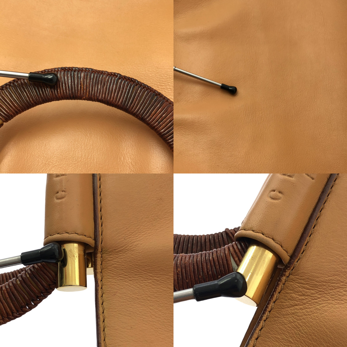 CELINE / セリーヌ ウッド サークルハンドル レザー トート バッグ