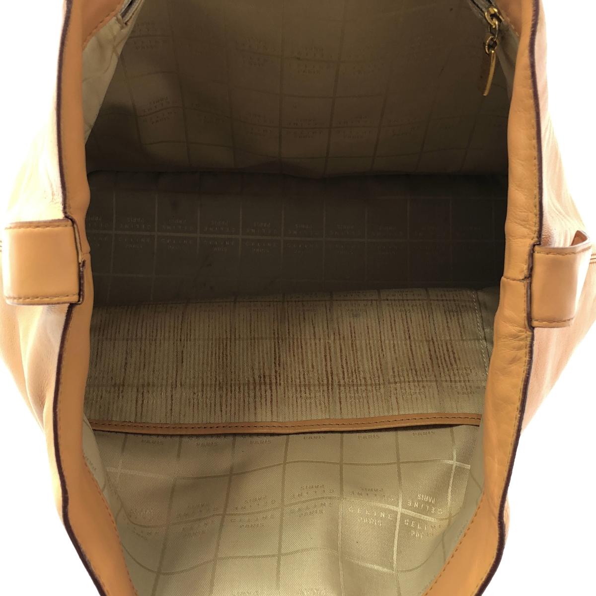 CELINE / セリーヌ ウッド サークルハンドル レザー トート バッグ