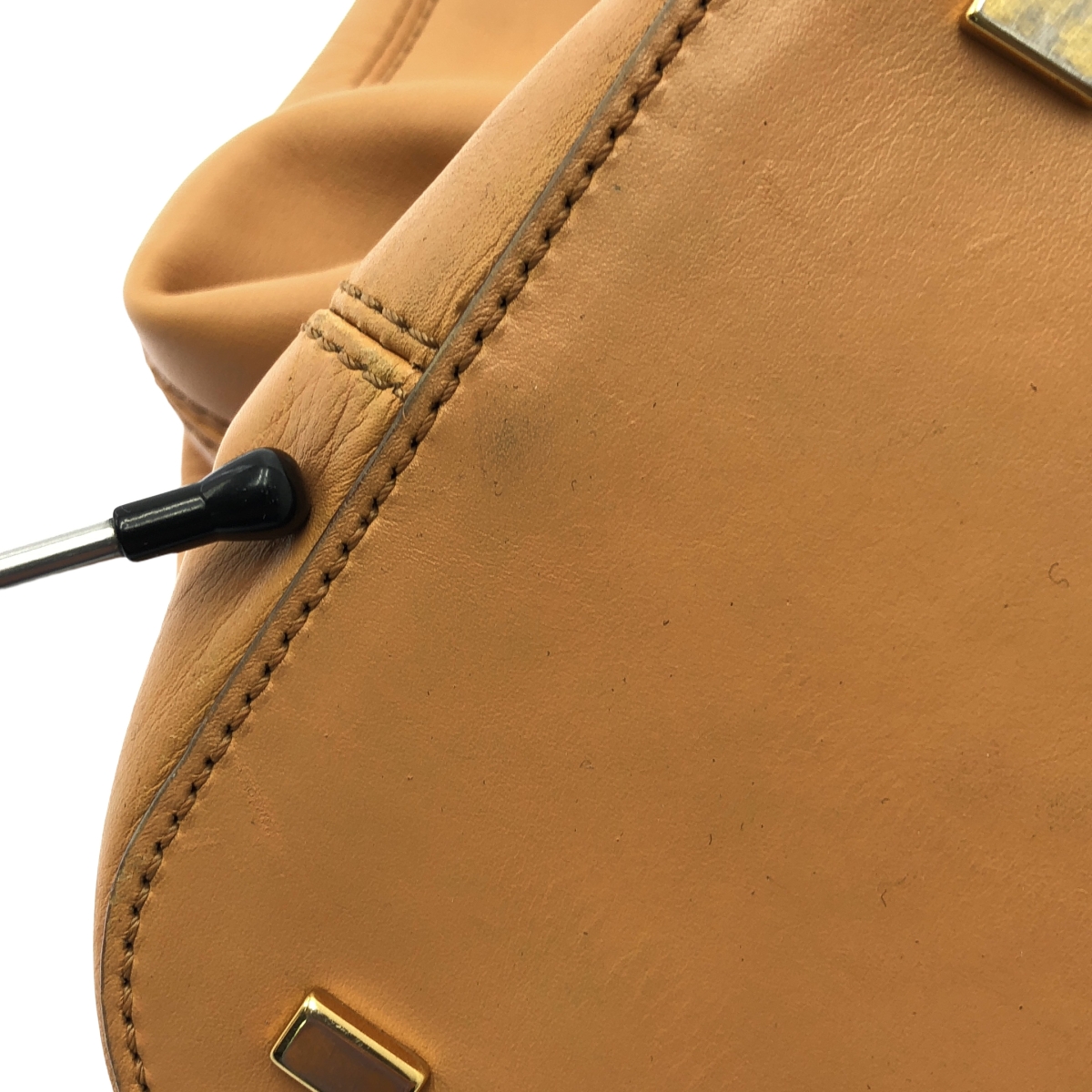 CELINE / セリーヌ ウッド サークルハンドル レザー トート バッグ