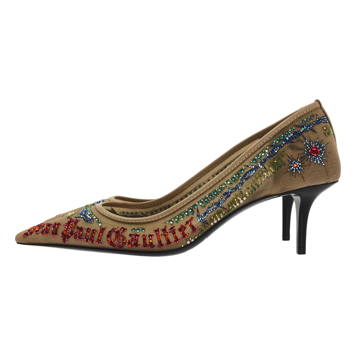JeanPaulGAULTIER / ジャンポールゴルチェ × Jimmy Choo グリッター ロゴ ポインテッドトゥ パンプス