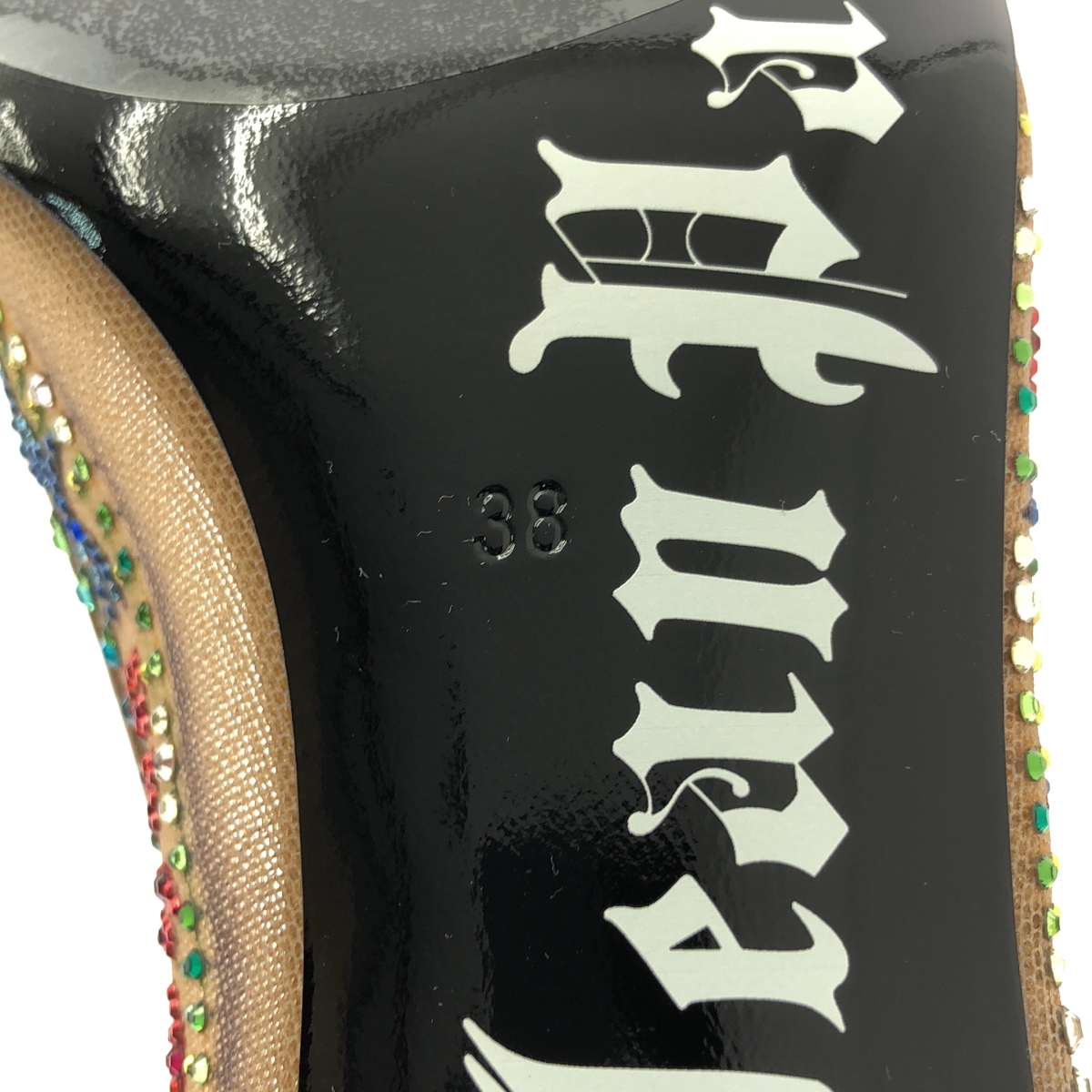 JeanPaulGAULTIER / ジャンポールゴルチェ × Jimmy Choo グリッター ロゴ ポインテッドトゥ パンプス