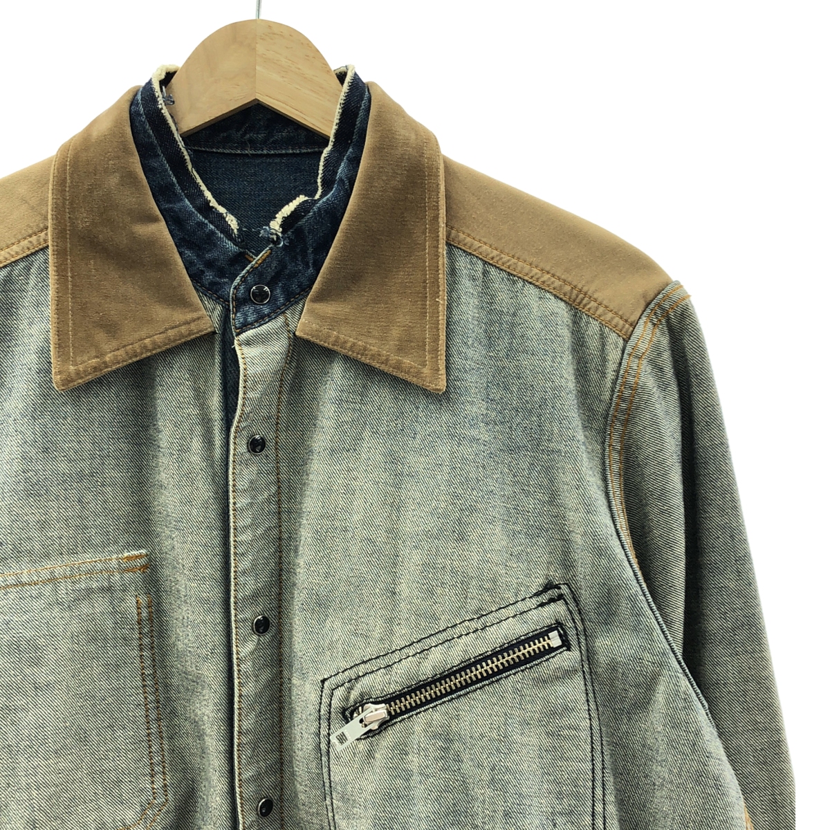 sacai / サカイ Denim Shirt インサイドアウト 切替 デニムシャツジャケット