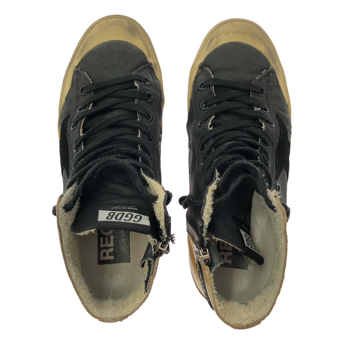 GOLDEN GOOSE / ゴールデングース RECORDS ダメージ加工 バイカラー ハイカット スニーカー