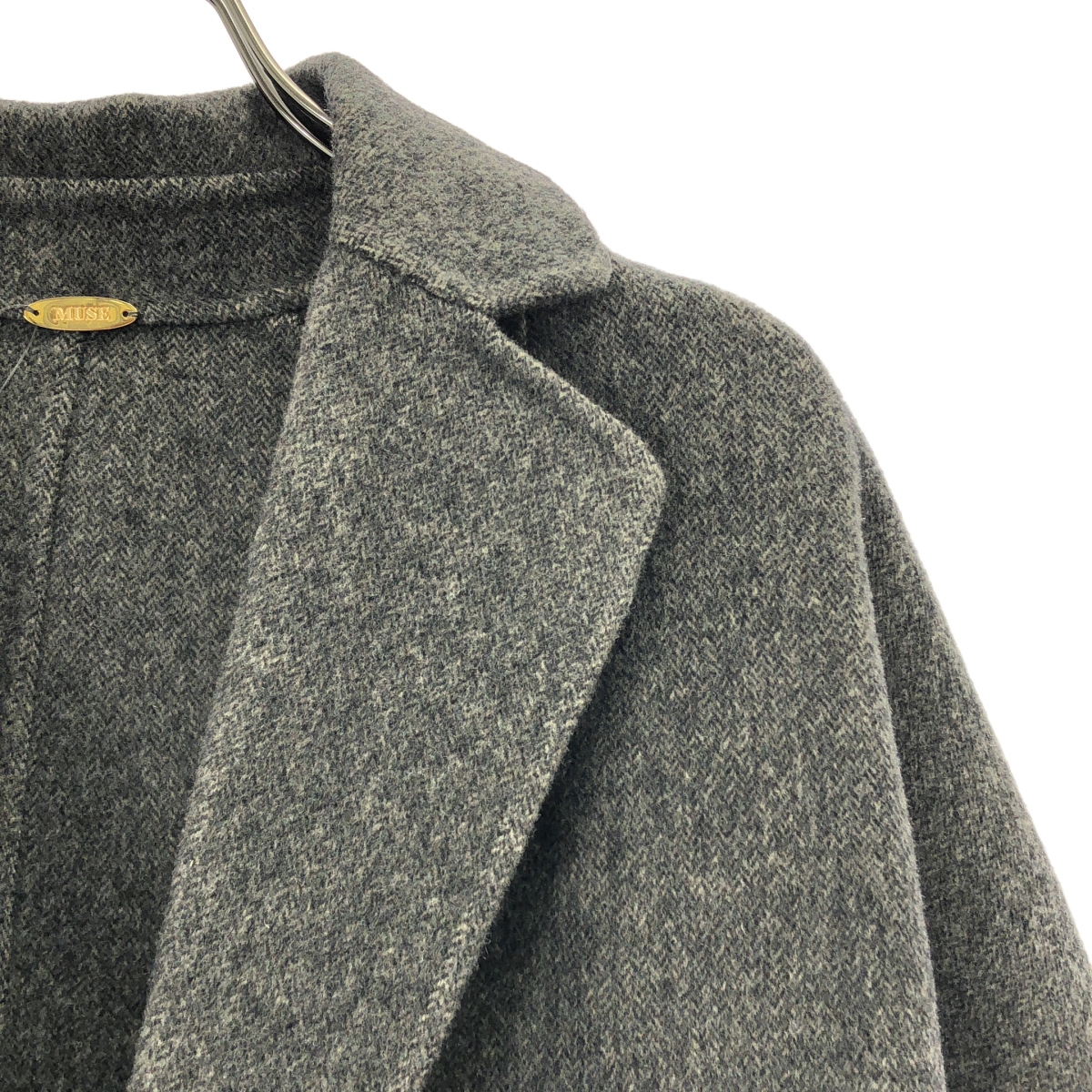 MUSE de Deuxieme Classe / ミューズドゥーズィーエムクラス Victorian arrow REVER ウール コットン ヘリンボーン コート