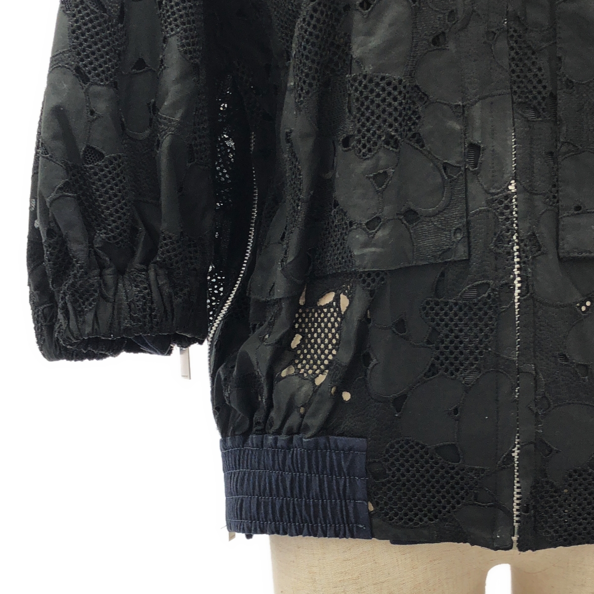 sacai / サカイ パフスリーブ ダブルジップ レース ジャケット