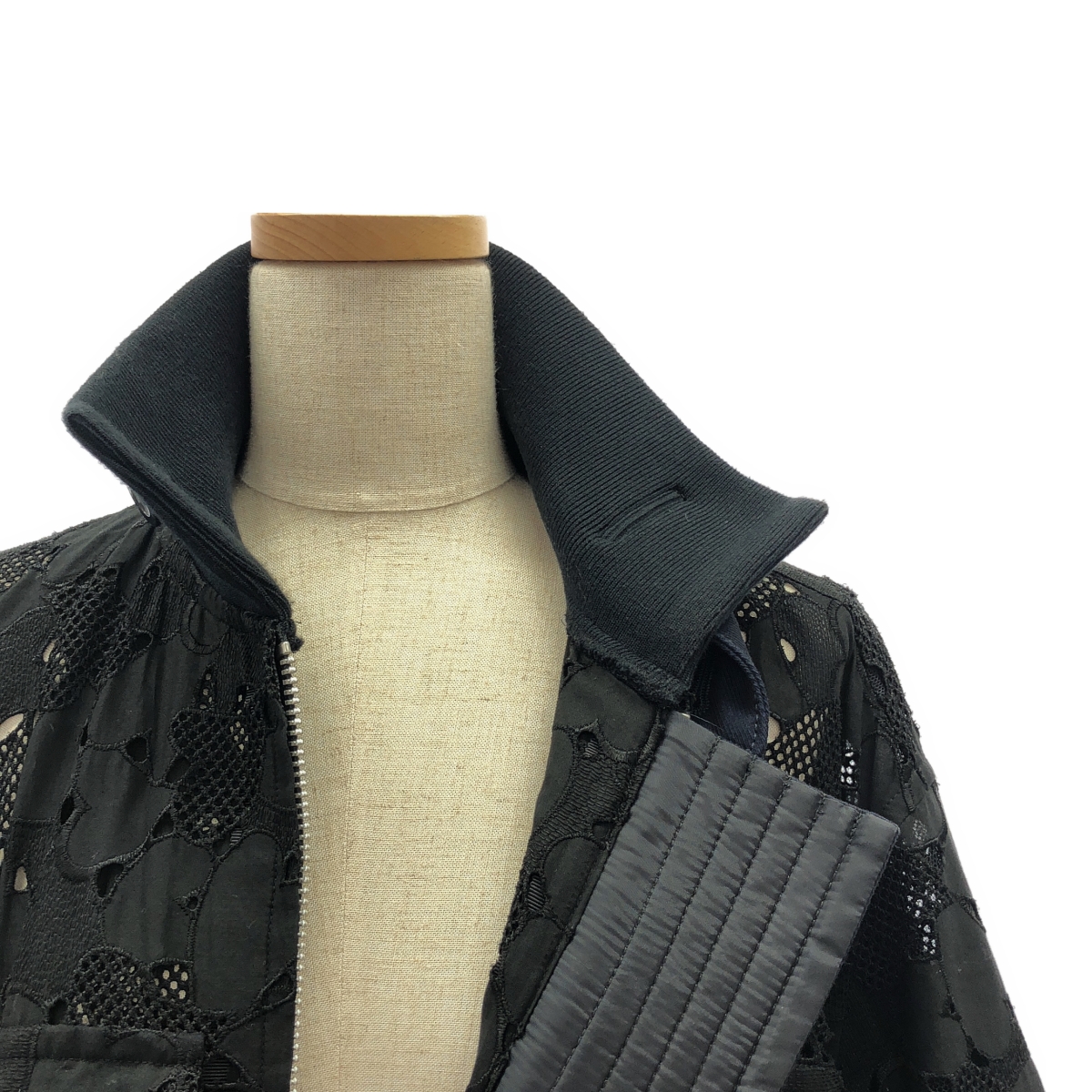 sacai / サカイ パフスリーブ ダブルジップ レース ジャケット