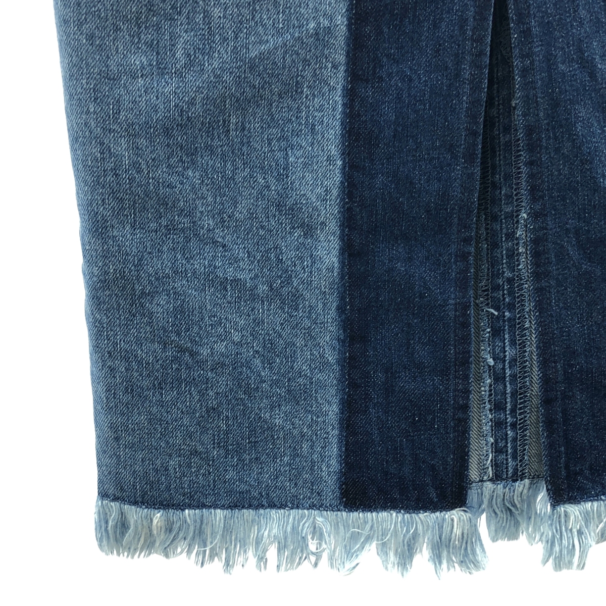 Mame Kurogouchi / マメクロゴウチ デニム スリット フリンジ ロング スカート