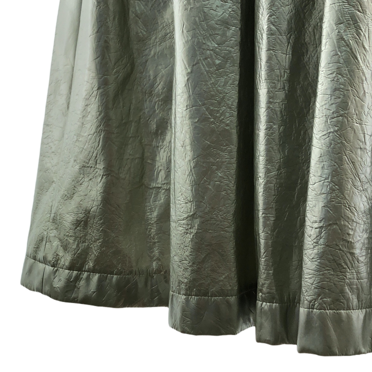 COMME des GARCONS / コムデギャルソン フェイクレザー メタリック 断ち切り プリーツ ワンピース