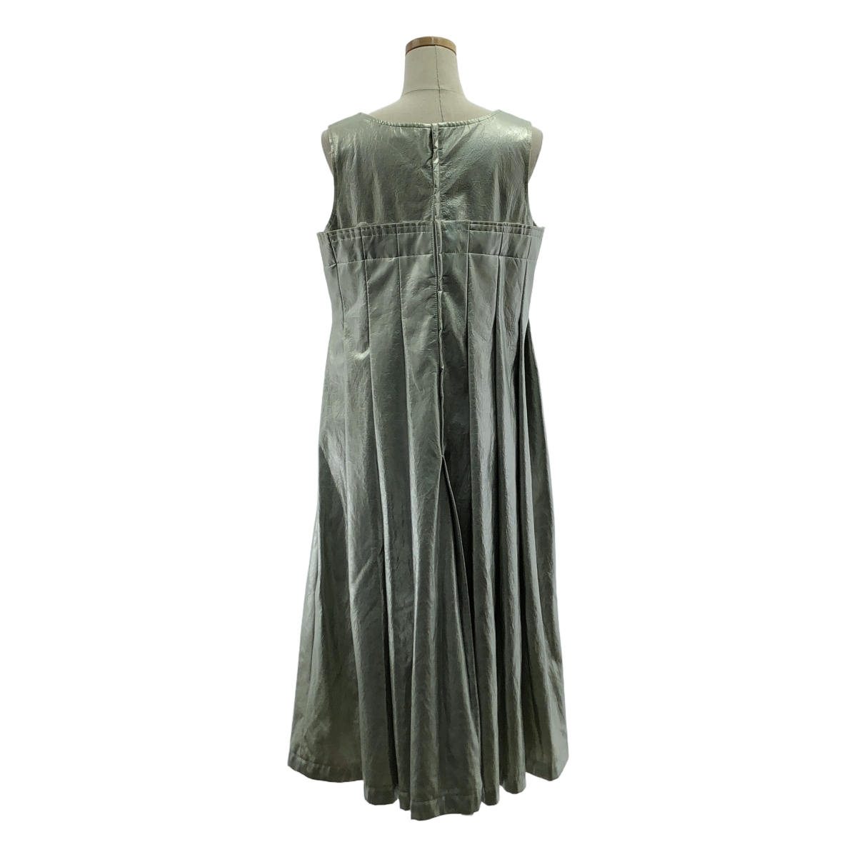 COMME des GARCONS / コムデギャルソン フェイクレザー メタリック 断ち切り プリーツ ワンピース