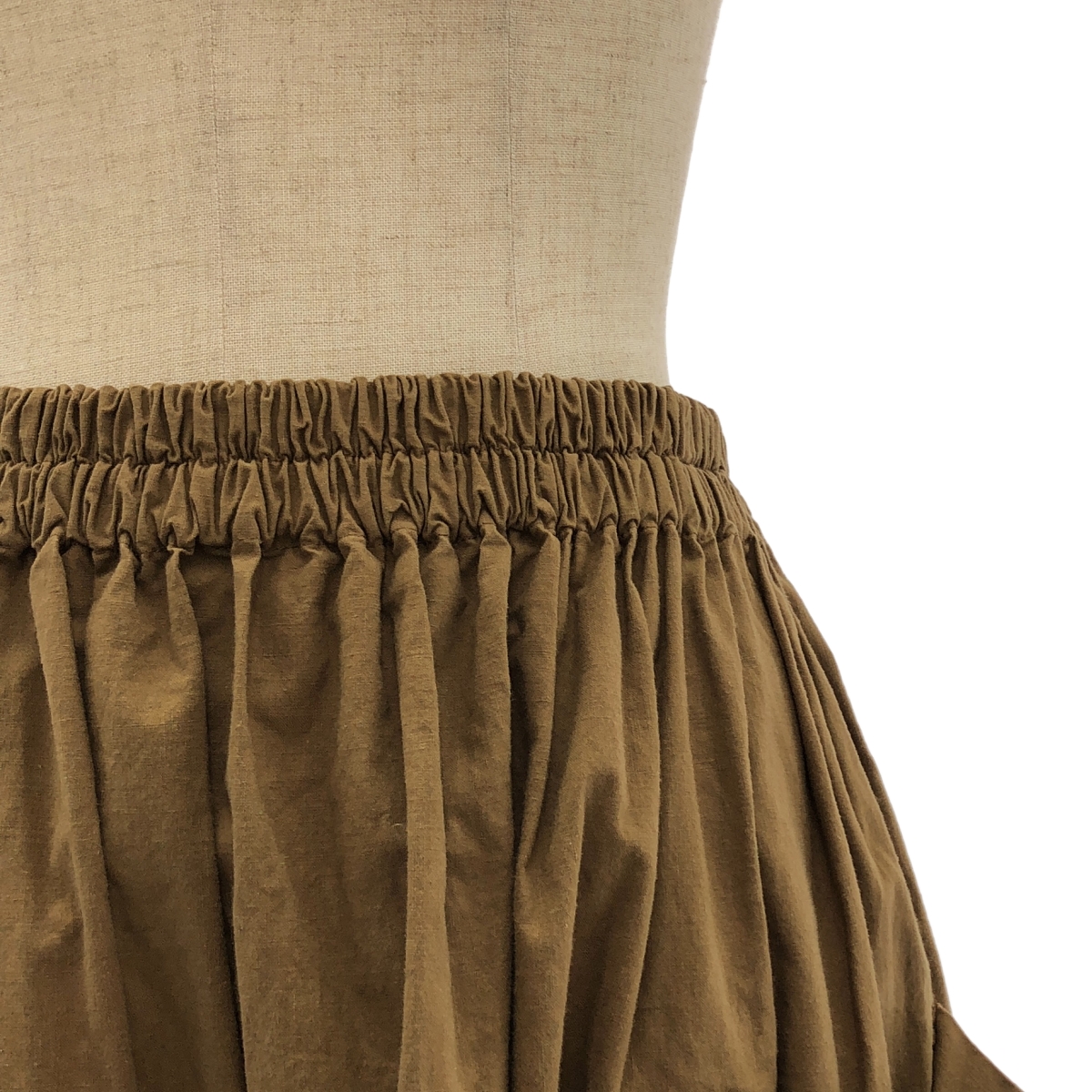 homspun / ホームスパン バルキーシーチング ダブルポケット ギャザースカート