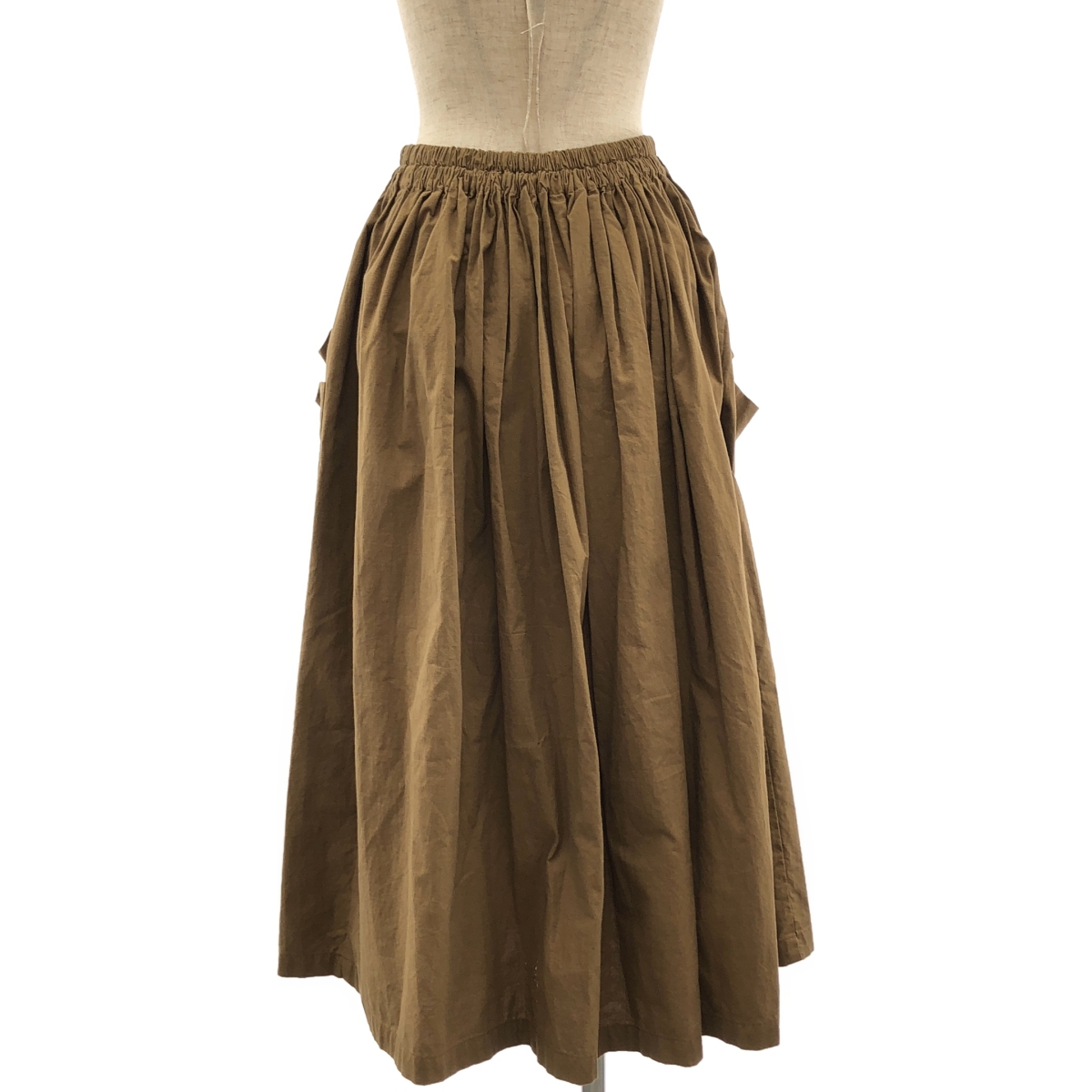 homspun / ホームスパン バルキーシーチング ダブルポケット ギャザースカート