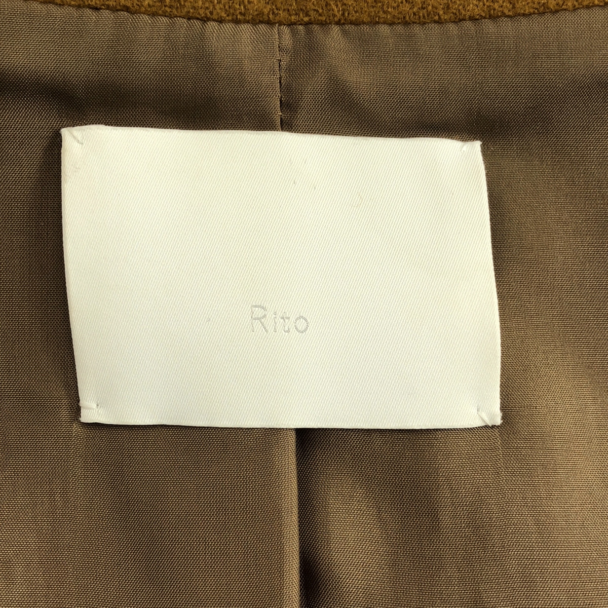 Rito / リト NO COLLAR COAT WITH DOUBLE POCKETS ウール ノーカラーコート