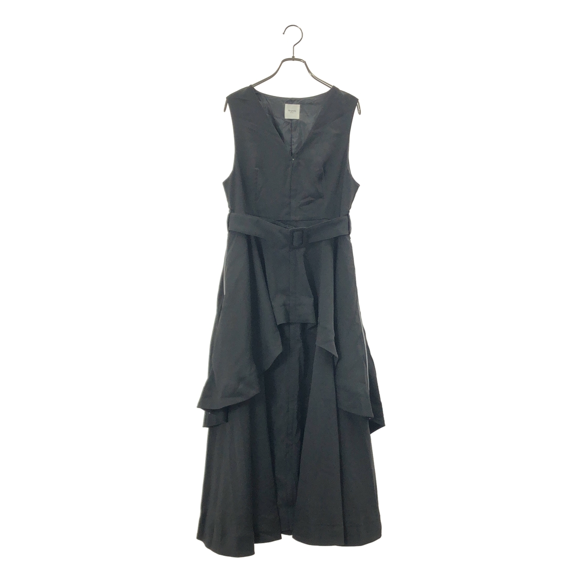 Re:poris / レポリス Ms.Louise dress / ベルテッド ノースリーブ ボリューム ドレス ワンピース / 裏地付き