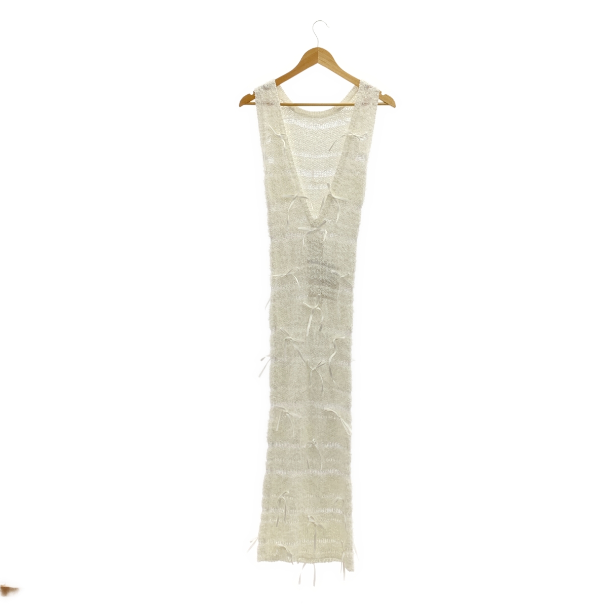 その他 KISHIMEN BOW KNIT DRESS リボン装飾 ニット ノースリーブ ドレス ワンピース