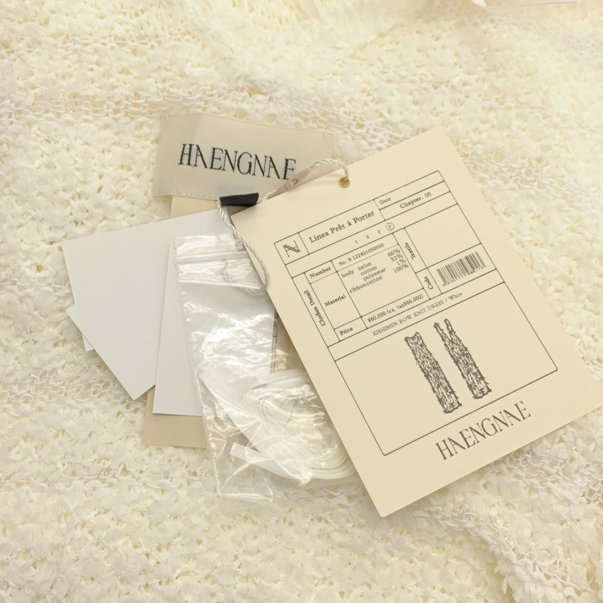 その他 KISHIMEN BOW KNIT DRESS リボン装飾 ニット ノースリーブ ドレス ワンピース