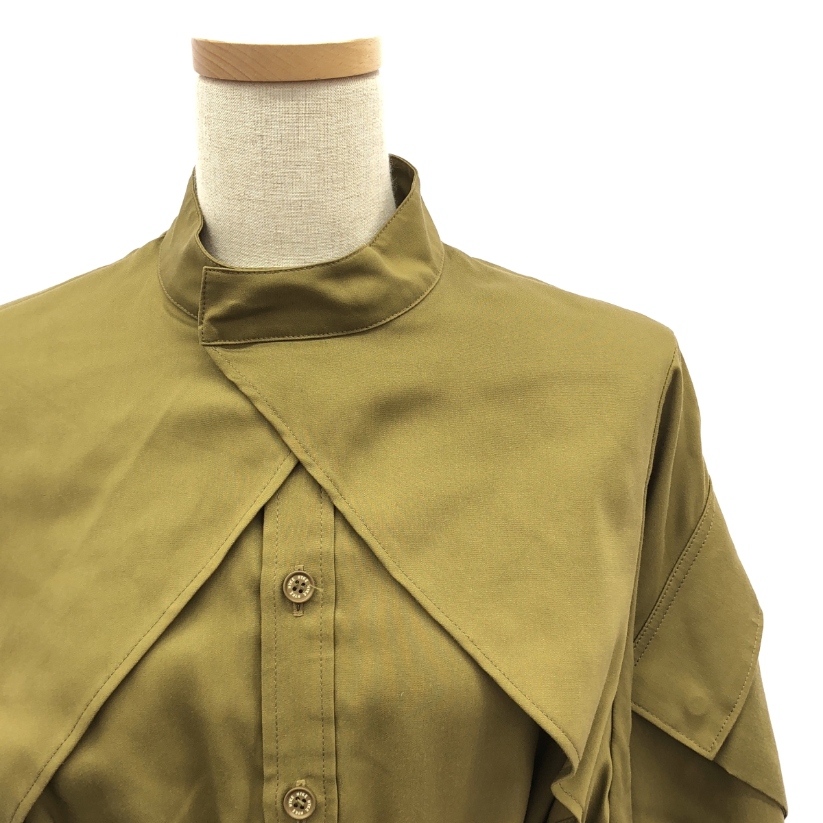 HYKE / ハイク レーヨン混 レイヤードカラー ワンピース