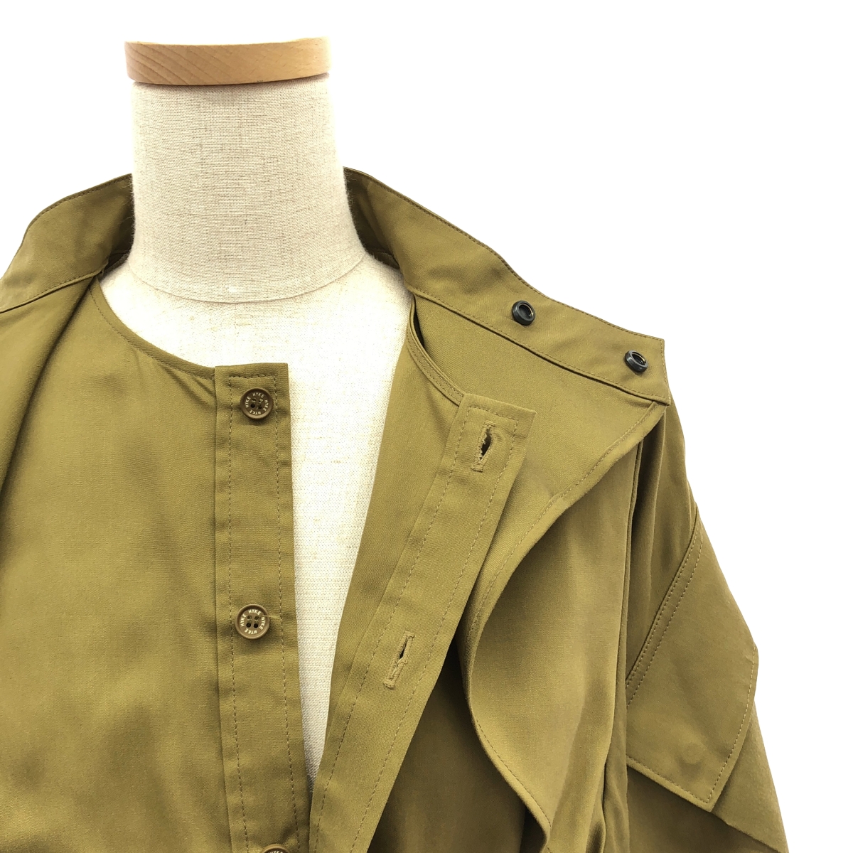 HYKE / ハイク レーヨン混 レイヤードカラー ワンピース