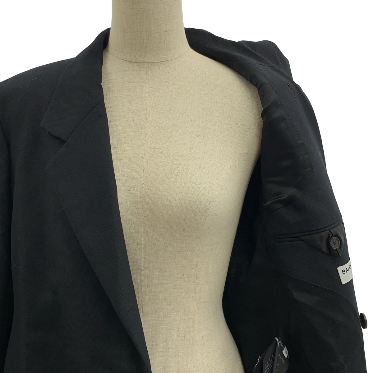 BALENCIAGA / バレンシアガ ロゴボタン シングルブレスト テーラード ジャケット / 総裏地