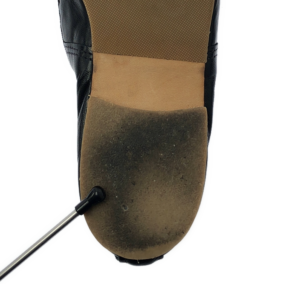 E.PORSELLI / ポルセリE レザー リボン オペラ バレエシューズ