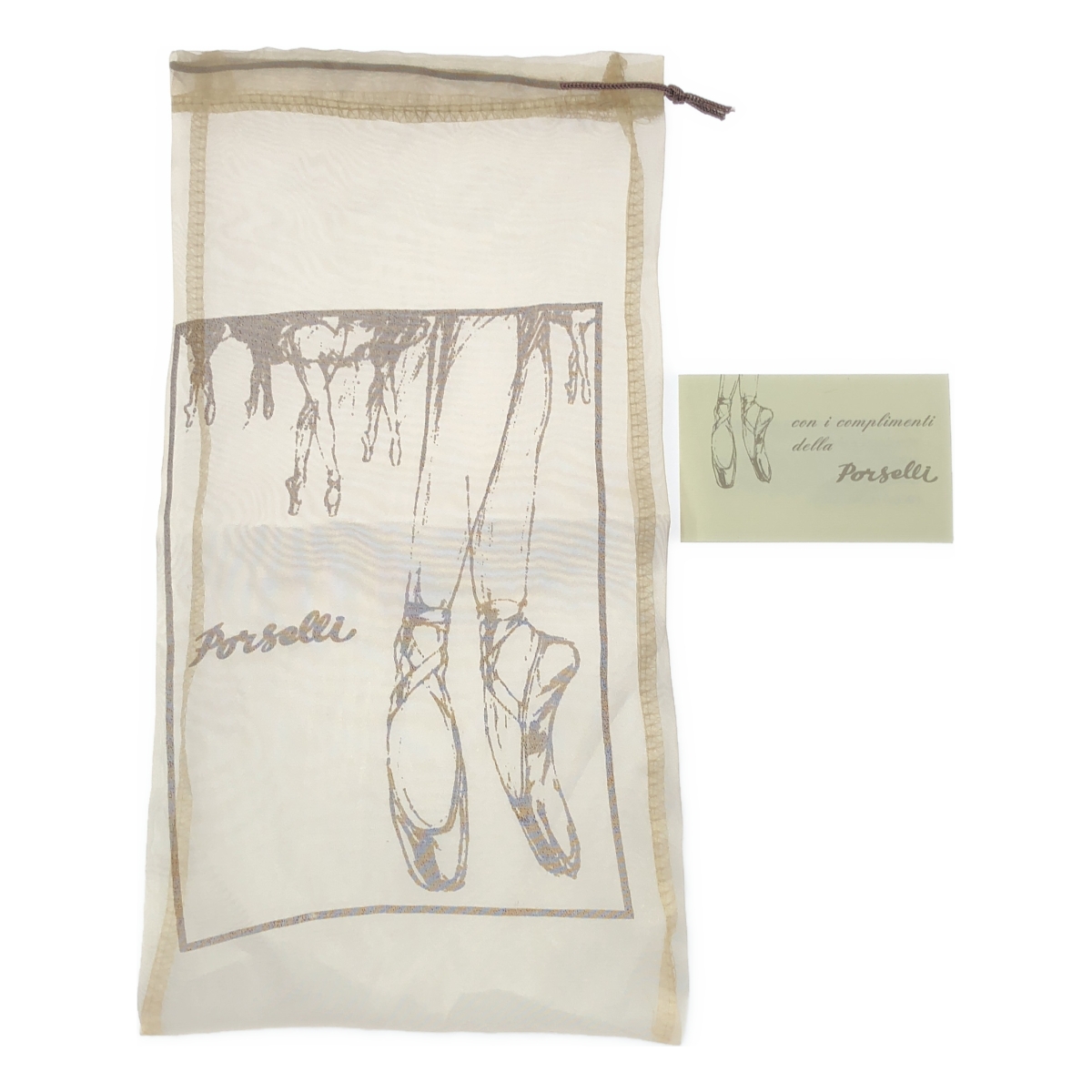 E.PORSELLI / ポルセリE レザー リボン オペラ バレエシューズ