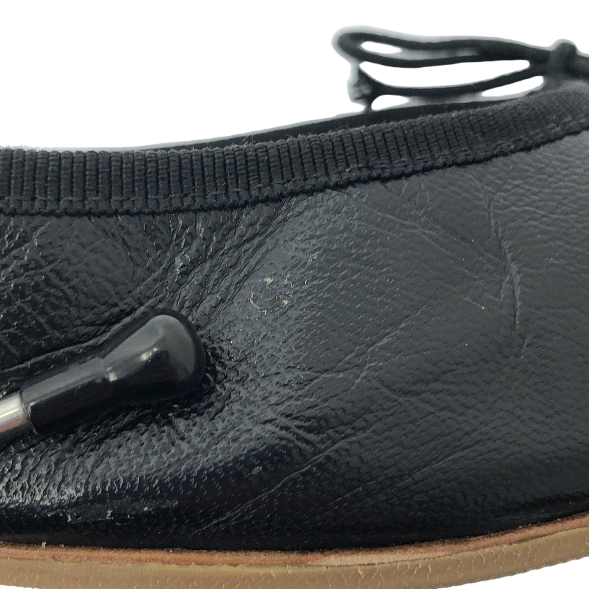 E.PORSELLI / ポルセリE レザー リボン オペラ バレエシューズ