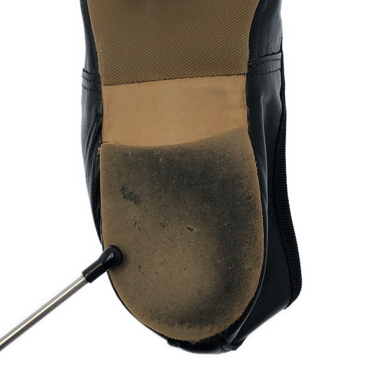 E.PORSELLI / ポルセリE レザー リボン オペラ バレエシューズ