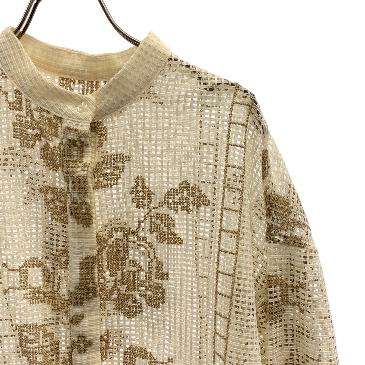 AMERI / アメリ MEDI CROSS STITCH LIKE SHIRT メディクロスステッチ シャツ