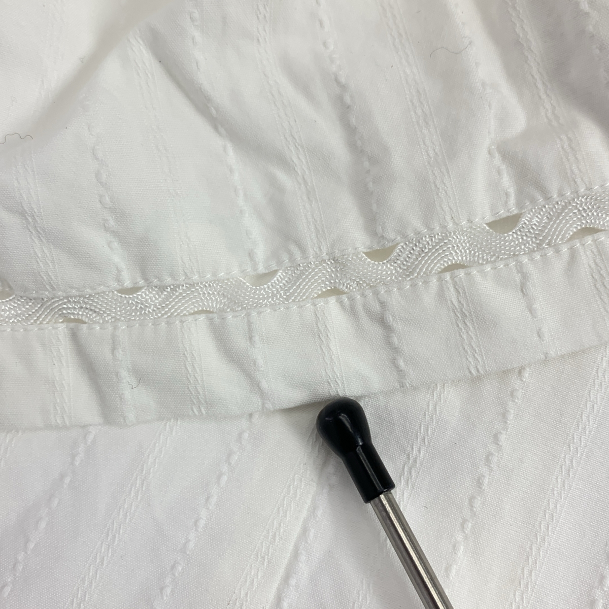 ne Quittez pas / ヌキテパ Poplin Dobby Zigzag Tape Big Collar Dress / ギャザー ボリューム ドレス ワンピース / 裏地付き