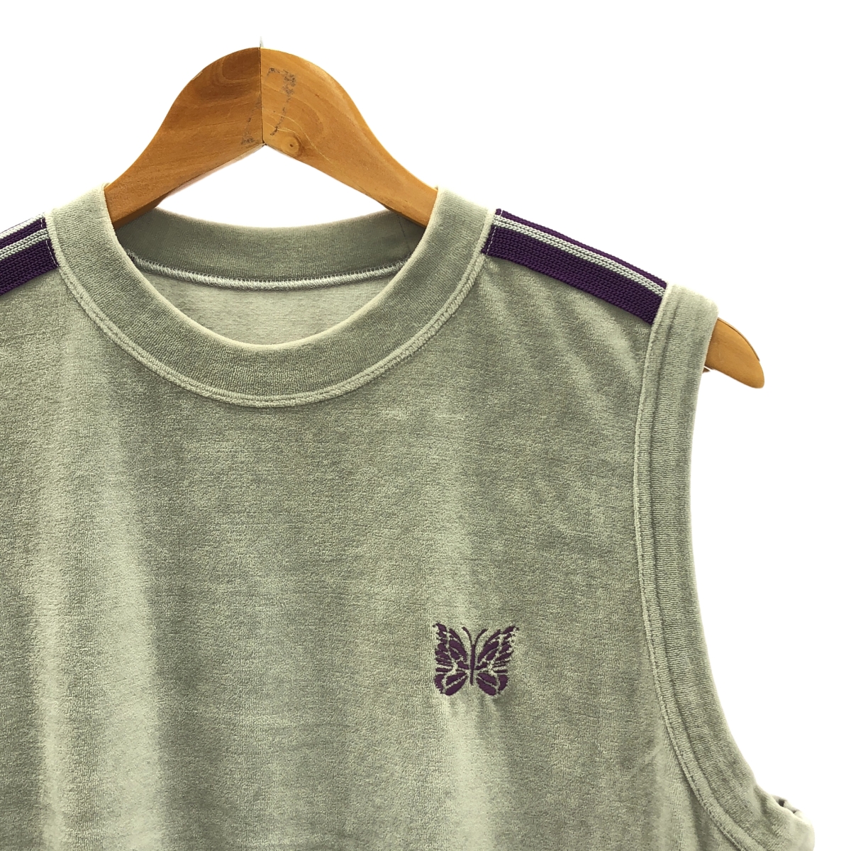 Needles / ニードルス SLEEVELESS TRACK CREW NECK SHIRT ベロア トラック ノースリーブ カットソー