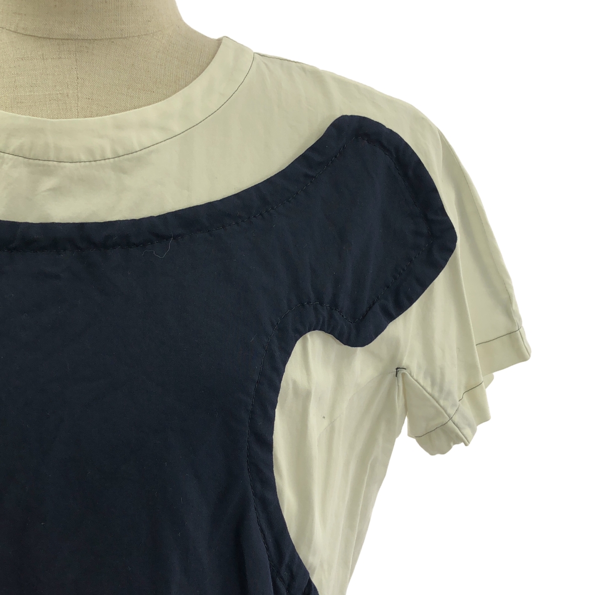 COMME des GARCONS COMME des GARCONS / コムコム ポリエステル 製品加工 ドッキング カットオフ スカラップ ポケット付き ワンピース